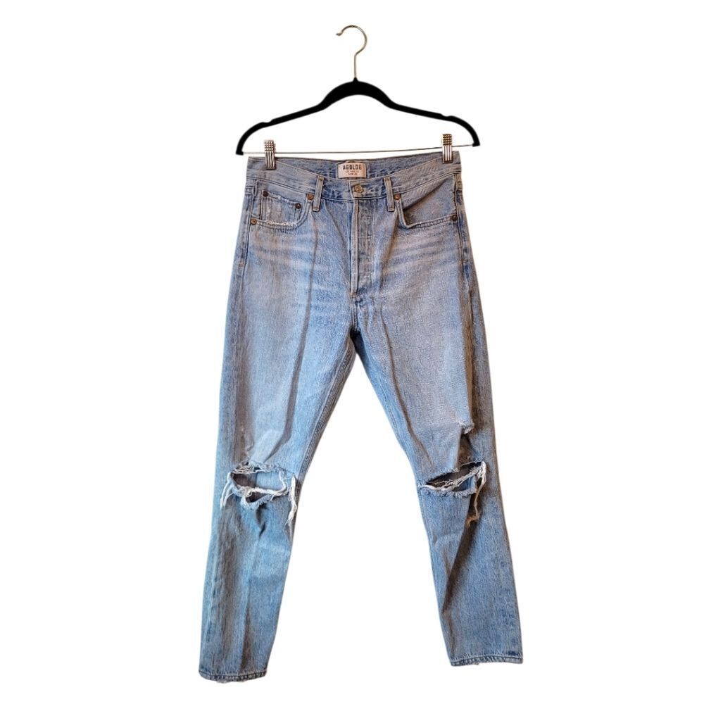 Agolde Women's Light Wash Button Fly Jamie High Rise Classic Jeans In Shakedown
